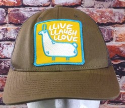 Live Laugh Love Llama Trucker Hat Sycamore Brewing Snapback Brown Mesh Back - €10,39 EUR