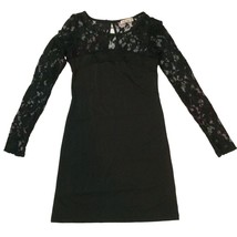 Forever Black Lace Dress Size Small Goth Punk Fashion Keyhole Back Bodycon - £11.80 GBP