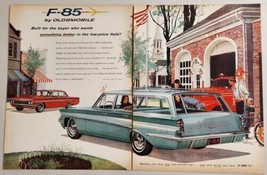 1960 Print Ad 1961 F-85 Oldsmobile Station Wagon &amp; 4-Door Car Fire Truck - £14.78 GBP