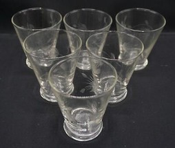 Set of Six Etched Bar Glasses Wheat Pattern Juice Cocktail - £22.89 GBP