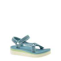 Time And Tru Women&#39;s Platform Nature Sandals Size 9 Blue Adjustable Straps New - £13.99 GBP