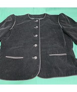Vintage 80&#39;s Sasson Paris NewYork Black Velvet Jacket size 8/9 Waist Coat - $351.24 MXN