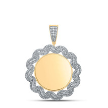 10kt Yellow Gold Mens Baguette Diamond Mirror Memory Charm Pendant 1-5/8 Cttw - £1,326.04 GBP