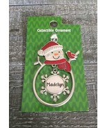 Christmas Snowman  Personalized &quot;Madelyn&quot; Collectable Silver Ornament Ga... - $25.15