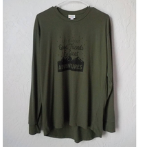 LulaRoe Men Small Green Graphic Tee T-shirt Long Sleeves Good Friends Ad... - £11.67 GBP