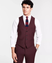 Bar III Men&#39;s Slim Fit Solid Suit Vest Burgundy Small New - $24.95