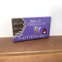 Swiss Chocolate Bar Switzerland Cow Purple Resin Fridge Magnet - $19.99