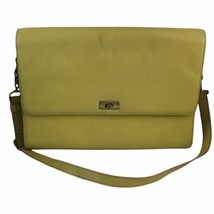 J. CREW Leather Envelope Flap Crossbody Bag Purse Yellow 2012 Style 12425 U54 - $17.77