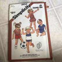 Simplicity 5953, Toddler, Romper, Shorts Tops, W/EMBROIDERY Transfer. Size 2 - $16.12