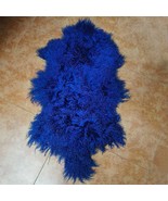 Tibetan / Mongolian lamb fur pelt rug - Twilight Blue - €84,52 EUR