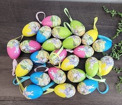 Vintage Style Easter Bunny Rabbits Egg Ornaments Colorful Tree Decor 24 Pc NEW - £15.08 GBP