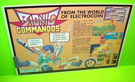 Electrocoin Bionic Commandos Original NOS 1987 Video Game Artwork Sheet ... - $76.43