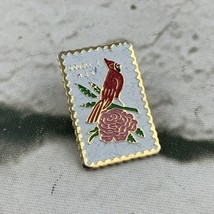 Double I WBA Collectible Lapel Pin Flower Bird Postage Stamp - $9.89