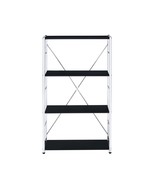 Tennos Bookshelf, Black &amp; Chrome Finish - $186.65 CAD