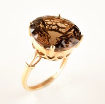 *10k Yellow Gold Smokey Quartz Ring Size 7 - $8,284.57 MXN