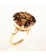 *10k Yellow Gold Smokey Quartz Ring Size 7 - $8,284.57 MXN