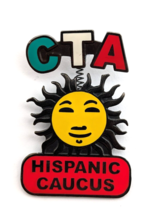 Hispanic Caucus Bobblehead Sun Face California Teachers Association CTA Pin - $183.56 MXN