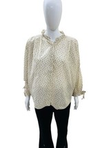Doen Womens Rose Top Mustard California Printed Ruffle Cotton Shirt Tunic Top XL - £138.83 GBP