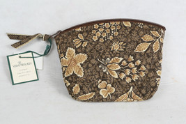 Vera Bradley NEW Java Brown Floral RETIRED Small Plastic Lined Cosmetic Case NWT - £18.44 GBP
