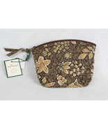 Vera Bradley NEW Java Brown Floral RETIRED Small Plastic Lined Cosmetic ... - £17.19 GBP