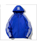 Light Blue Loose Fitting Men&#39;s Jacket With Hood And Windproof In Stock - $20.81 CAD+