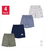 Pekkle Boys Girls Shorts Blue Multicolor 4-Pack Dinosaur Pull-On Elastic... - $727.52 MXN