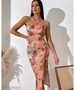 Traf Long Dress Halter Camisole Sleeveless Skirt Tie Dye Print Sexy Wome... - €52,47 EUR