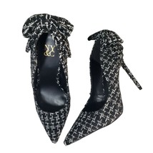 New York &amp; Company Women Black Fabric Pointed Toe Slip On High Heel Pump... - £31.23 GBP