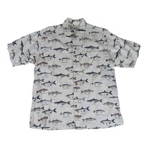 World Wide Sportsman Fishing Fish Print Men&#39;s SHIRT Large Short Sleeves - $13.78