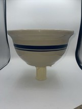 FP USA Roseville Ohio Pottery Blue Stripe Bands 12&quot; 6 qt XL Bowl - £33.73 GBP