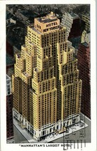 Vintage Aerial View Hotel New Yorker Manhattan&#39;s Largest Hotel Postcard - £5.90 GBP