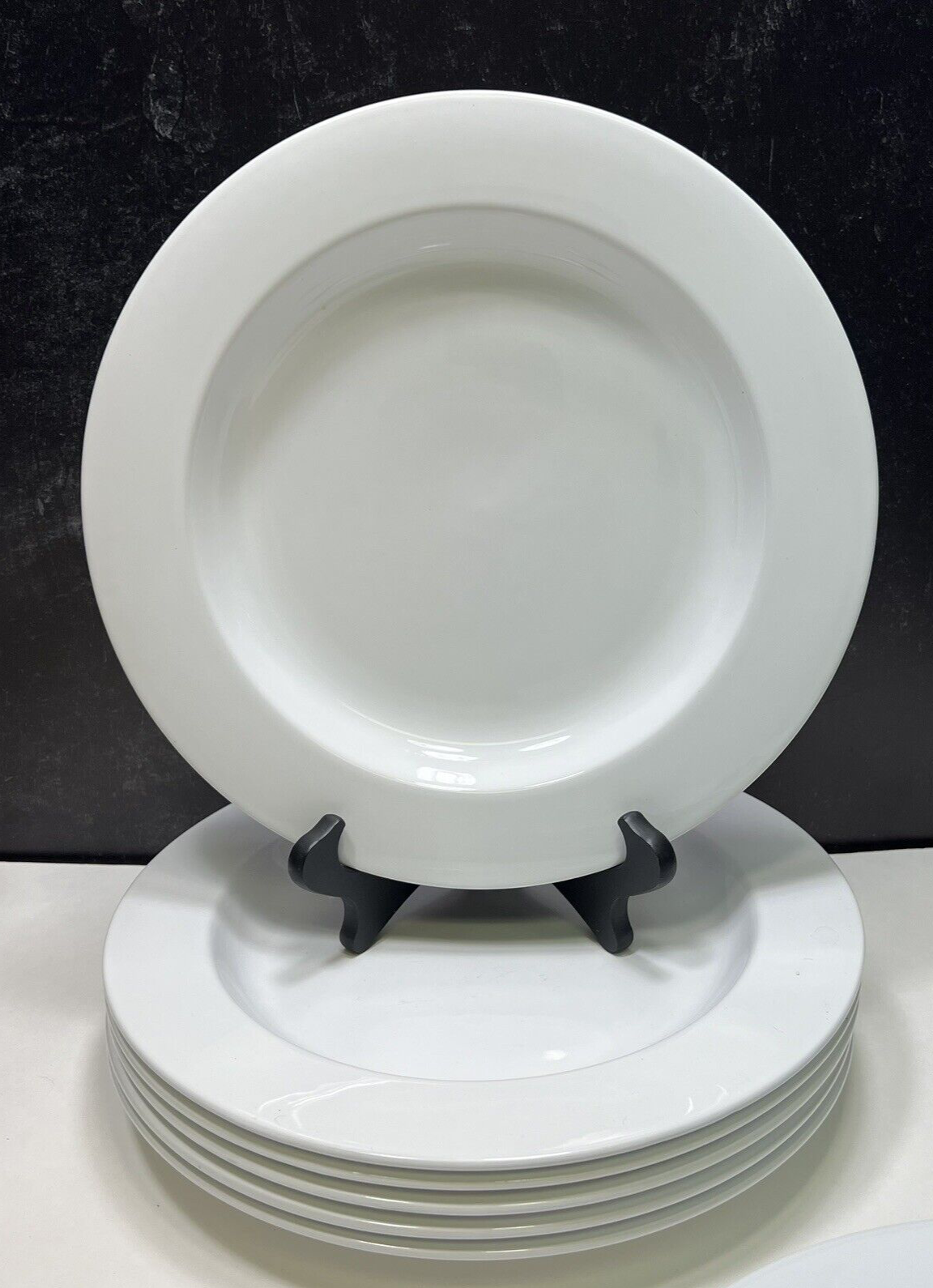 Primary image for Set 6 DANSK International Designs White Large 12" Rimmed Dinner Plate Portugal