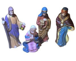 VTG Christmas handpainted 4pc polyresin 3.5” nativity replacement Realistic pcs - £17.61 GBP
