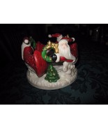 Christmas Flying Santa Claus Circle Votive Candle Holder - £6.89 GBP