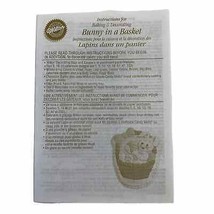 Wilton Cake Pan Instructions for Baking Decorating Bunny in a Basket NO PAN - $5.00