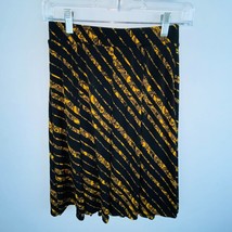 Lularoe Womens XS Black Brown Striped Bohemian Print Midi A-Line Skirt - £12.22 GBP