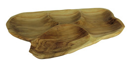 Zeckos Natural Fir Tree Root 4-Section Snack Serving Tray - £19.90 GBP