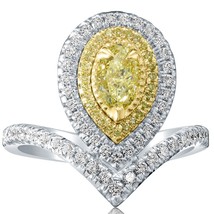 Authenticity Guarantee 
1.20 CT Oval Fancy Yellow Offset Natural Diamond Ring... - £2,373.29 GBP