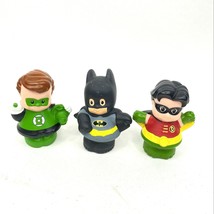 Fisher Price Little People Super Heroes DC Batman Robin Green Lantern Lot of 3 - £5.72 GBP