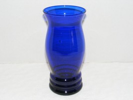 Hand Blown 9&quot; Cobalt Blue Glass Ribbed Bottom Vase Guc - £23.97 GBP