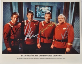 Star Trek Vi Cast Signed Photo X4 - W. Shatner, L. Nimoy, D. Kelley, J. Doohan - £447.92 GBP