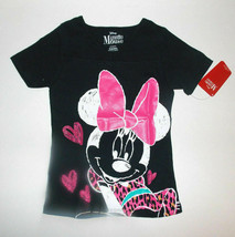 Disney Minnie Mouse girls Black T-shirt 4-5,6-6x,7/8,10/12 NWT (P) - £7.66 GBP