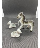 Miniature Horses Mare and Foals Vintage Japan Black White Mini Horses - £15.28 GBP