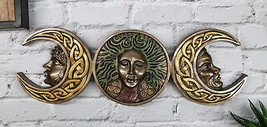 Triple Goddess Moon Mother Maiden Crone Celtic Knotwork Wall Decor Plaque - £28.76 GBP