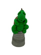 Turtle Miniature Thimble Figurine 2&quot; Necklace Charm Small Cure Cartoon G... - £9.42 GBP