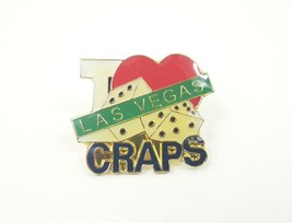 Craps Dice Enamel Pin Las Vegas Lapel Tie Hat Tac Gambling Vintage NOS - $4.21