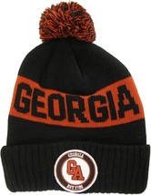 Georgia Ribbed Cuff Knit Winter Hat Pom Beanie (Red/Black) - £15.65 GBP