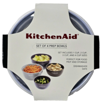 Kitchen Aid Set Of 4 Prep Bowls 1-4 Cup Sizes Light Blue W Lids - £20.77 GBP