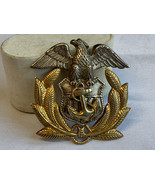 Vtg Sterling Silver U.S. Navy Officer Hat Cap Badge U.S.N. Military Eagl... - £70.97 GBP