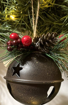 Jingle Bell Large Brown Metal Sleigh Bell Christmas Ornament 3-1/2&quot; - £5.48 GBP